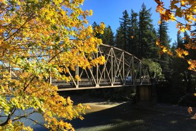 Stark Street Bridge in the fall