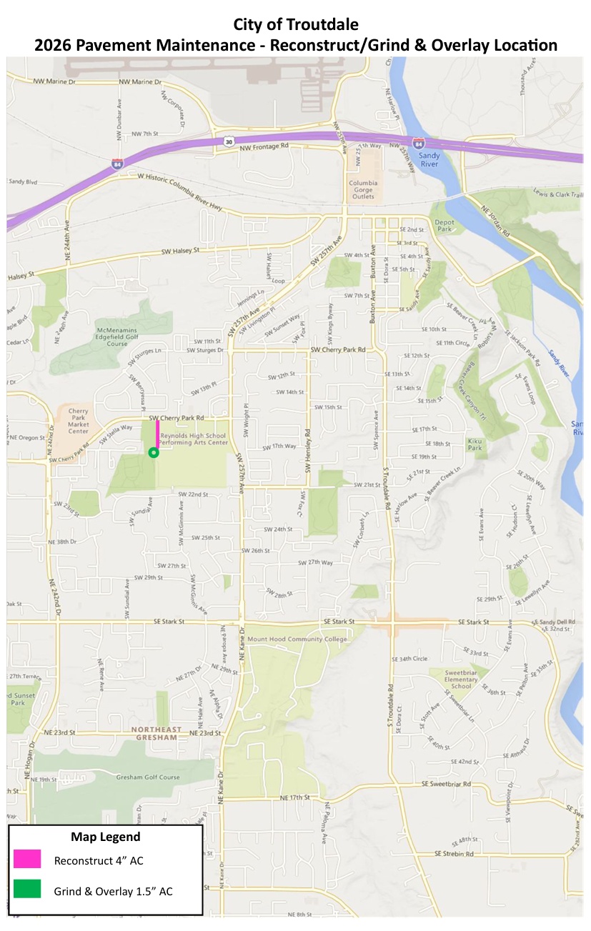 2026 Pavement Maintenance Project Troutdale OR Troutdale Pavement Maintenance 2026 And Grind 