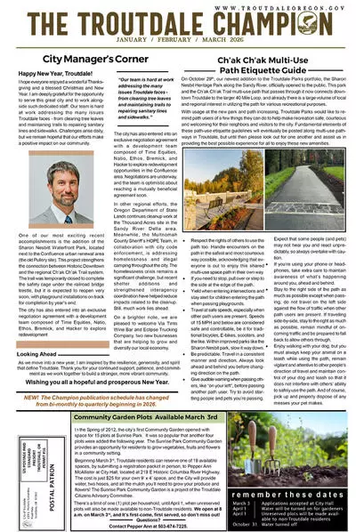 Click to open the latest edition of The Troutdale Champion