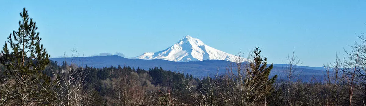 View of Mt. Hood from Sunrise Park in Troutdale