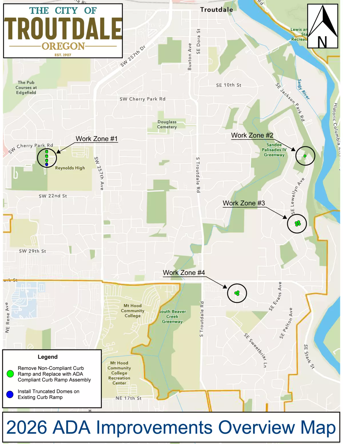 2026 ADA curb ramp work map. Click to open PDF