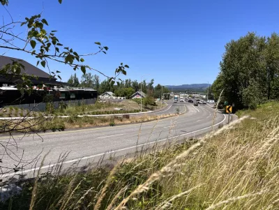 View of 257th Ave looking north from the grassy area adjacent to the road