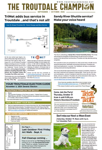 Click to open the latest edition of The Troutdale Champion