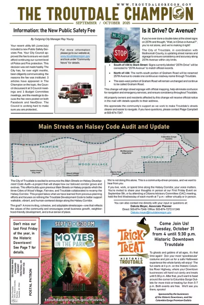 Click to open the latest edition of The Troutdale Champion