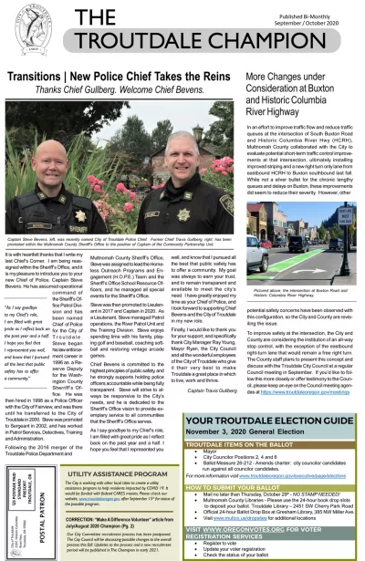 September-October edition of The Troutdale Champion