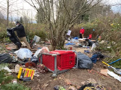 Massive accumulations of trash and solid waste were found on the site.
