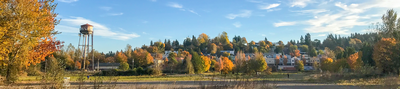 A view of downtown Troutdale looking south from the Confluence at Troutdale