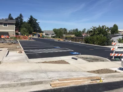 The new main parking lot at Mayors Square is now open.