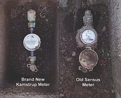 New meter next to Old meter