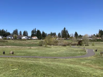 View of the fitness trail at Sunrise Park in Troutdale
