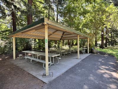Picnic shelter at Glenn Otto Park in Troutdale