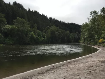 Beach at Glenn Otto Park looking upstream