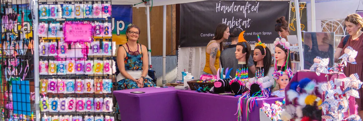 Vendors at a First Friday Street Fair in Troutdale, Oregon