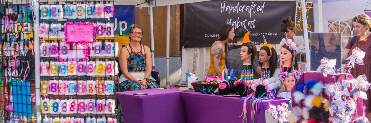 Vendors at a First Friday Street Fair in Troutdale, Oregon