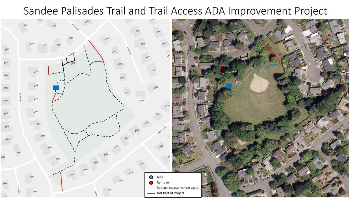 Map and aerial view of Sandee Palisades Park