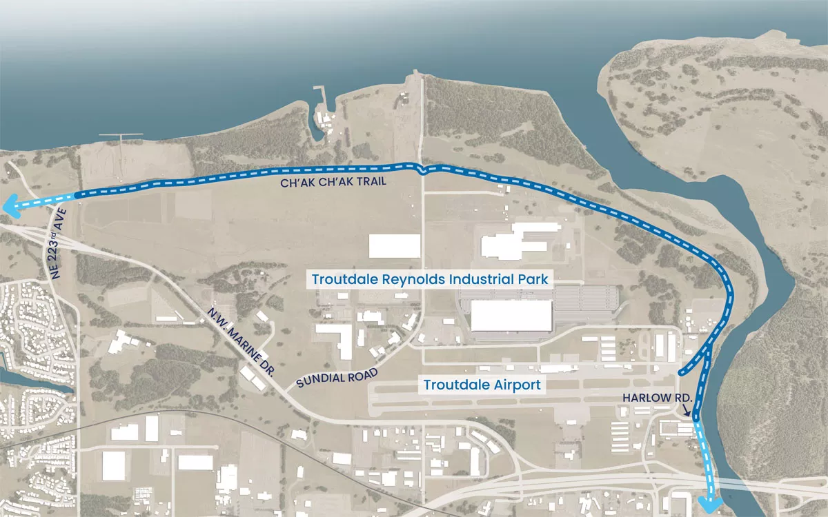 Port of Portland Map of the Ch'ak Ch'ak Trail in Troutdale