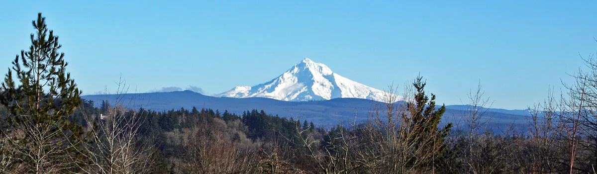 View of Mt. Hood from Sunrise Park in Troutdale
