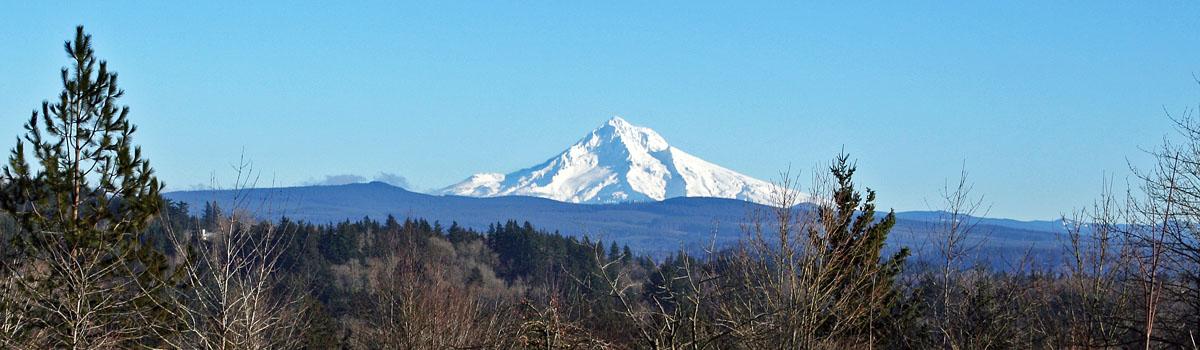 View of Mt. Hood from Sunrise Park in Troutdale