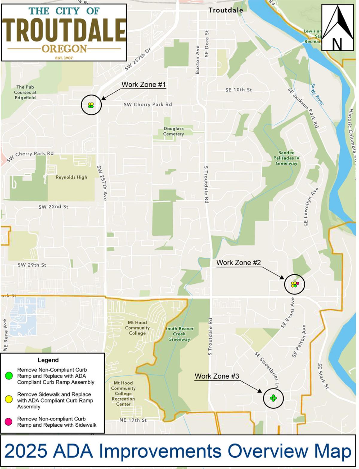 2025 ADA curb ramp work map. Click to open PDF