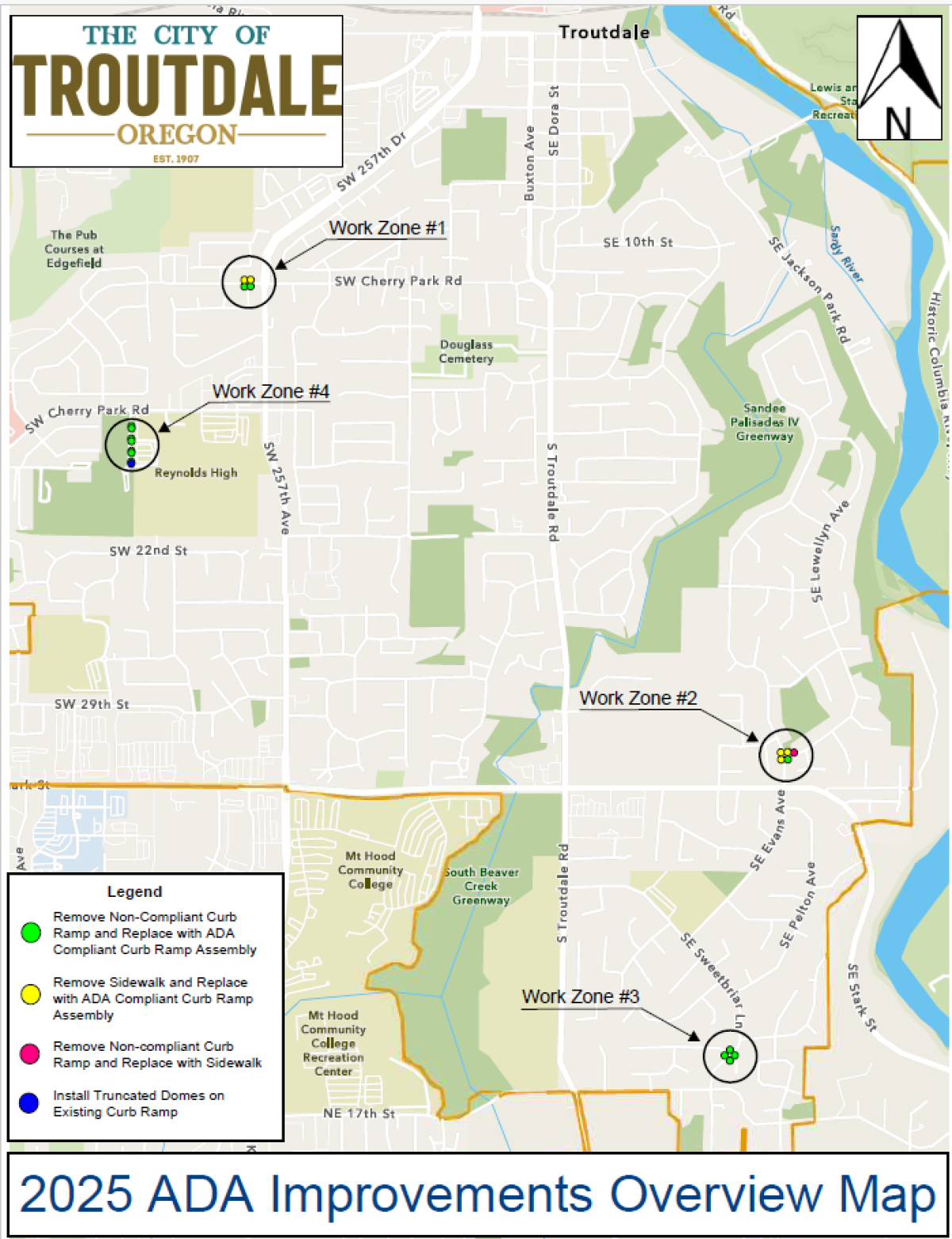 2025 ADA curb ramp work map. Click to open PDF