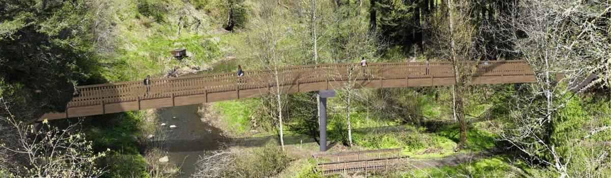 Rendition of the planned pedestrian bridge over Beaver Creek in Beaver Creek Canyon