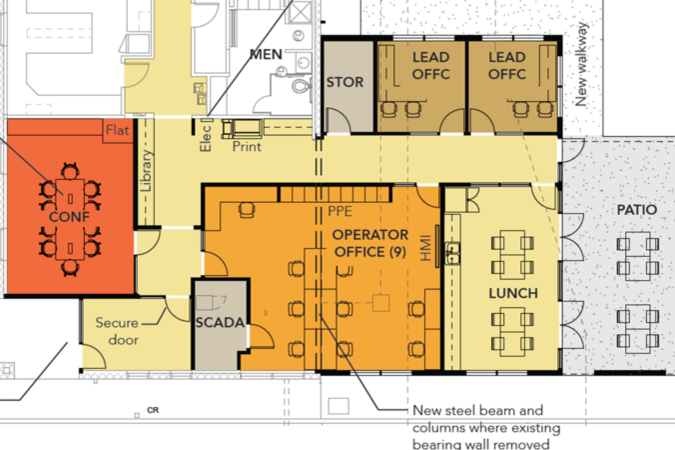 Floor plan of the WPCF expansion in Troutdale