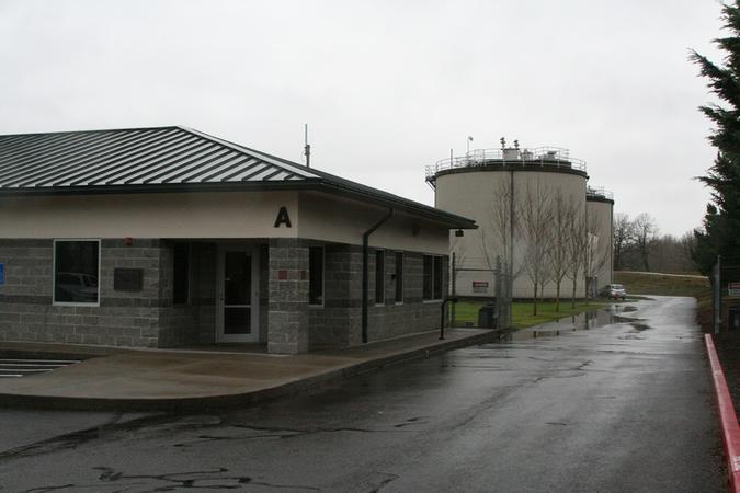 Front view of the Troutdale WPCF admin building in 2018.